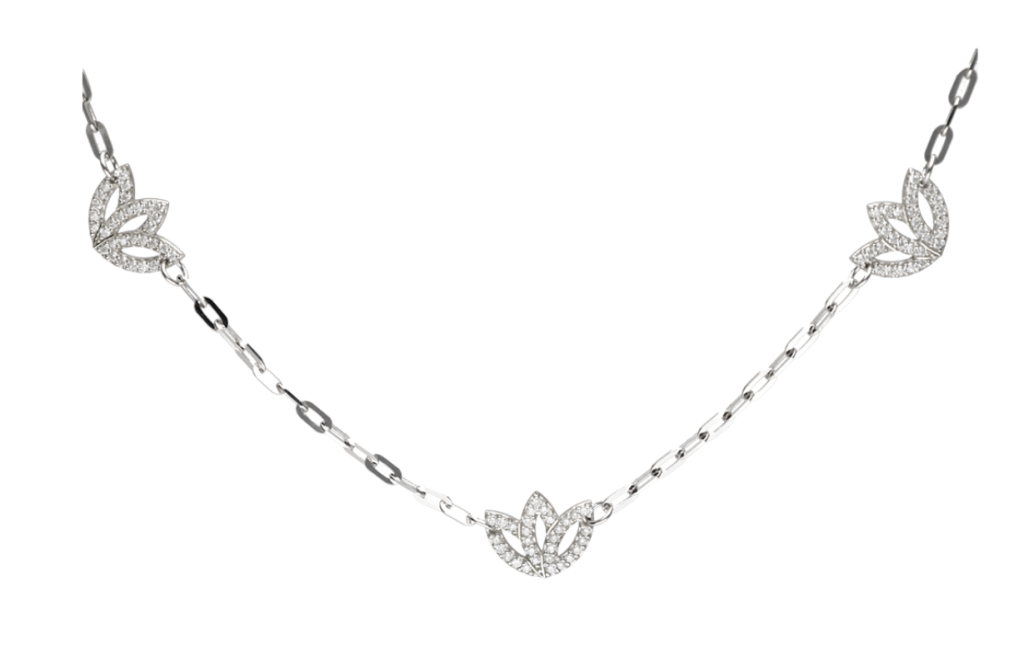 Gold And Diamond Flower Necklace (0.75ct)