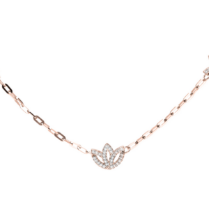 Rose Gold And Diamond Flower Necklace (0.75ct)