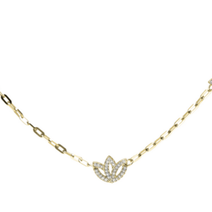 Yellow Gold And Diamond Flower Necklace (0.75ct)