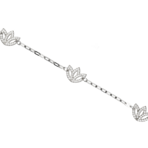 White Gold And Diamond Flower Bracelet (0.45ct)