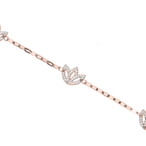 Rose Gold And Diamond Flower Bracelet (0.45ct)