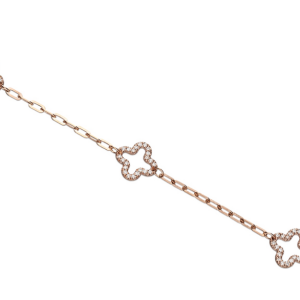 Rose Gold And Diamond Clover Bracelet (0.33ct)