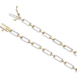 Diamond And Gold Paperclip Bracelet (0.58ct)