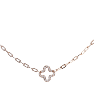 Rose Gold And Diamond Clover Necklace (0.55ct)
