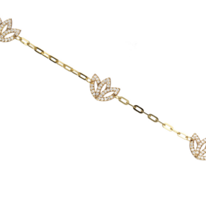 Yellow Gold And Diamond Flower Bracelet (0.45ct)