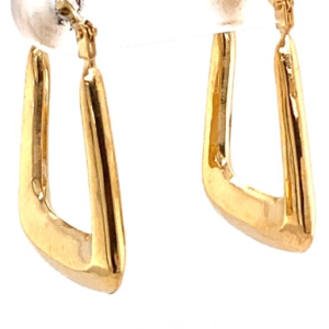 Gold Rectangle Hinge Hoops